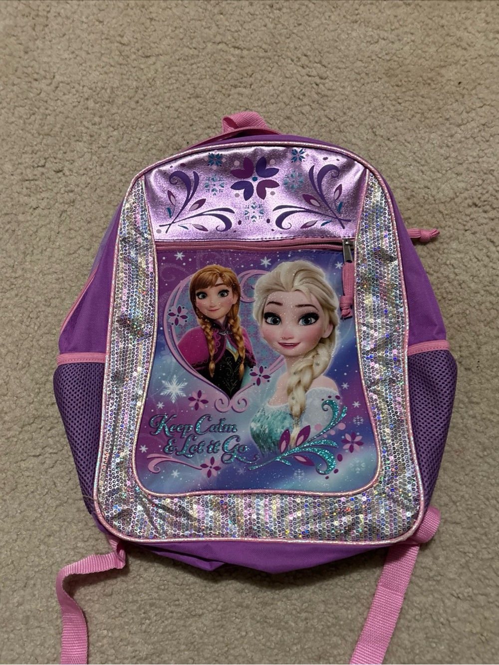 Disney Pink & Purple Frozen Elsa and Anna Kids Backpack